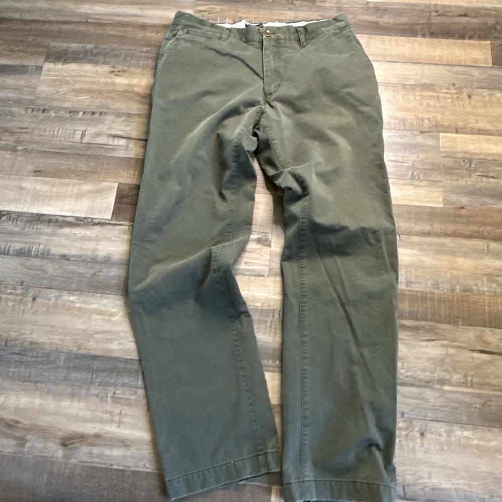 Banana Republic Men's Size 34/34 Vintage Straight Fit Chino Green 100% Cotton